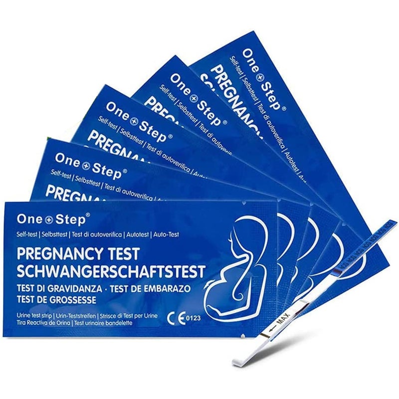 One Step 5 x Highly Sensitive 10mIU Pregnancy Test Strips (Tests up to 6 Days Earlier)